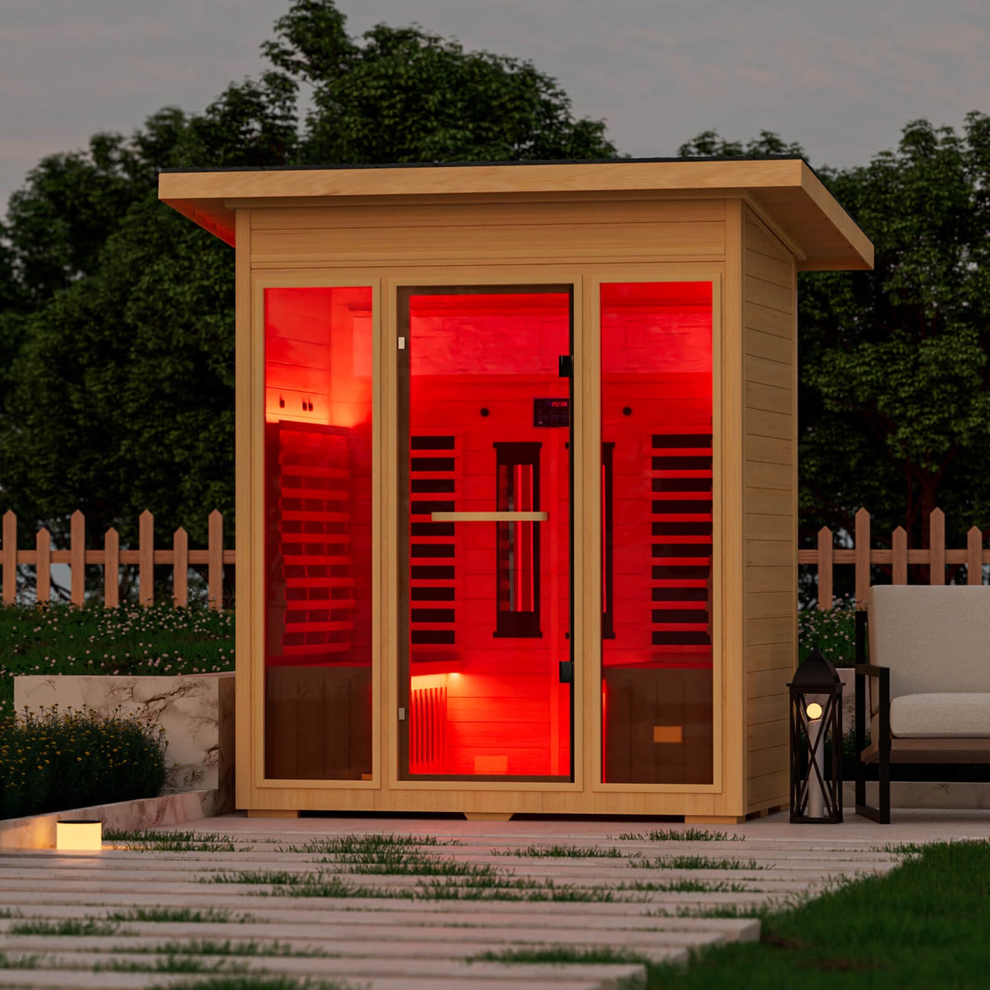 Full-Spectrum Infrared Outdoor Saunas for Home - YK8003