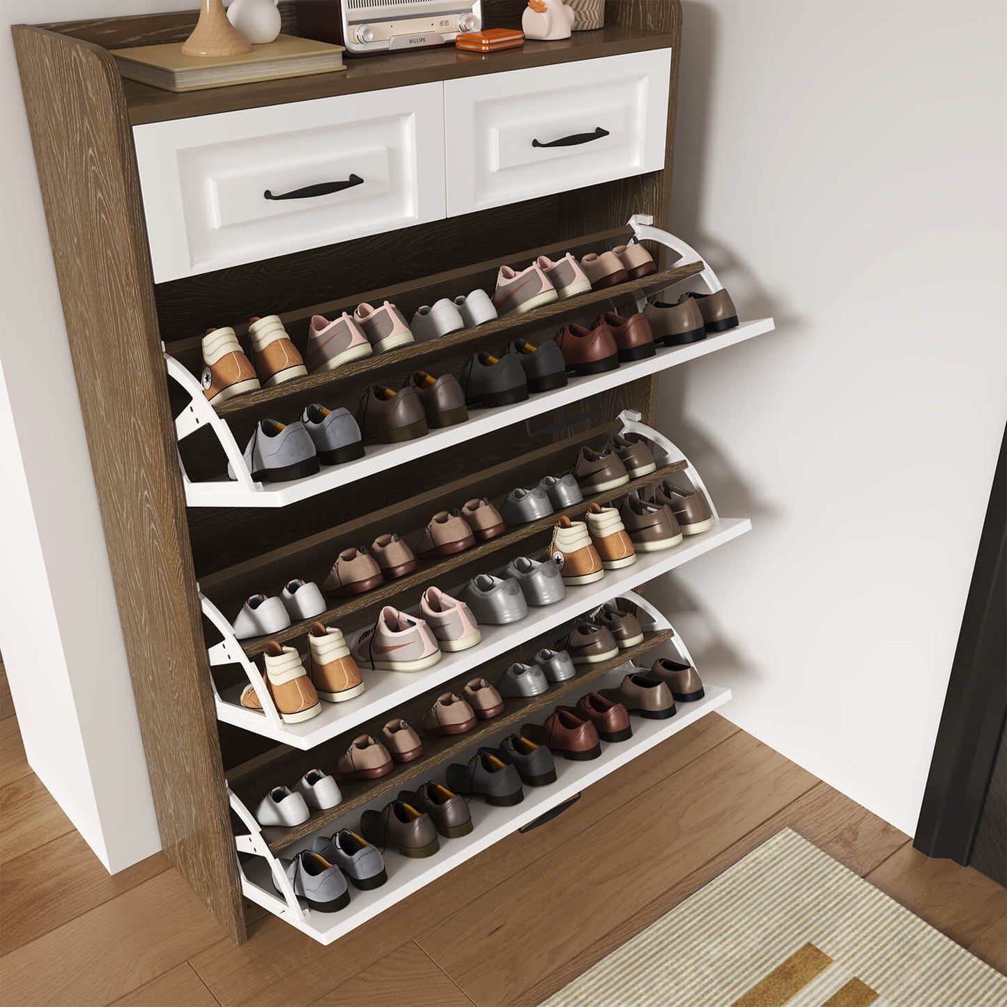 Shoe cabinet with 3 doors 2 drawers, large space for storage - Meissalivve