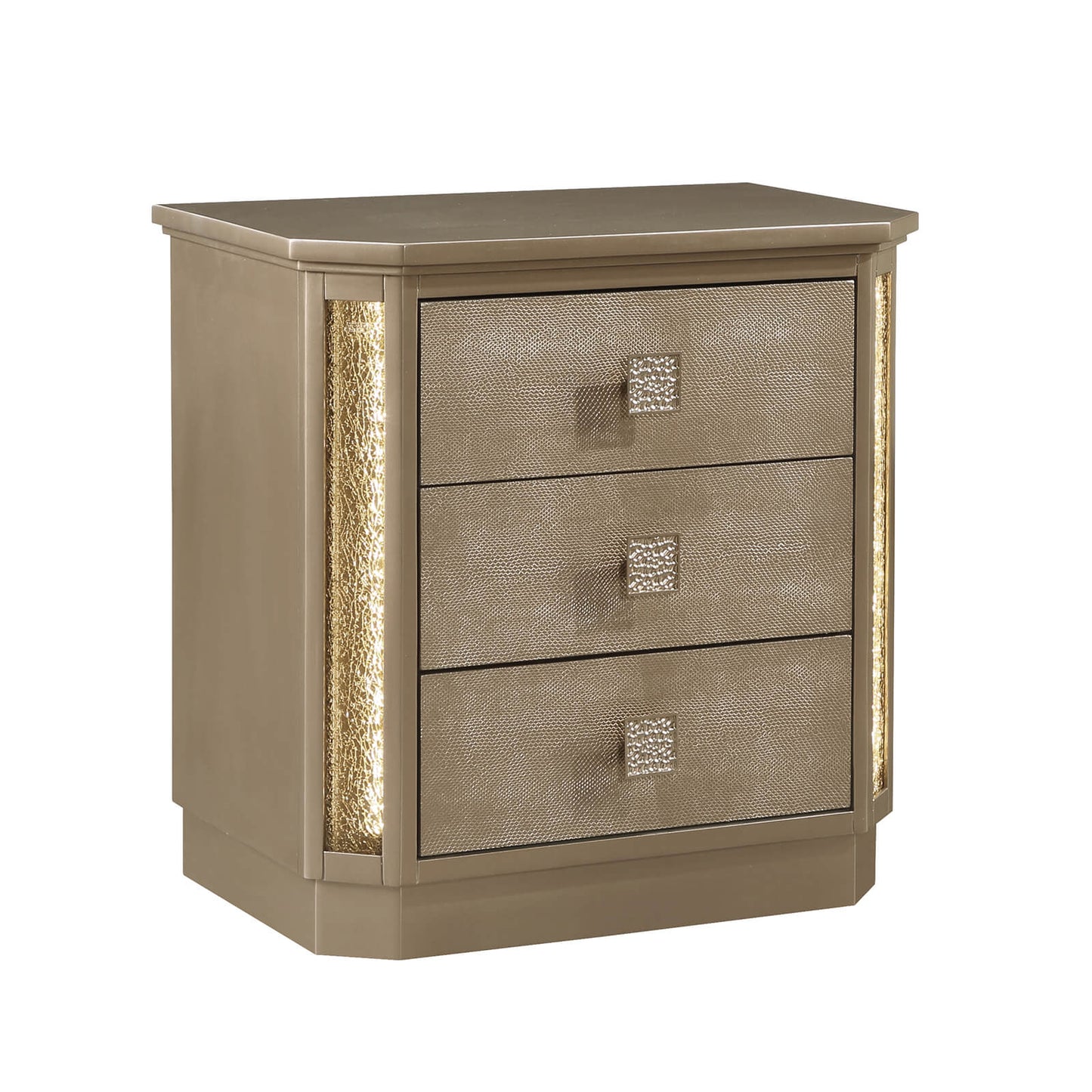 Queen 4PCS Bedroom set Made with Wood in Gold - Meissalivve