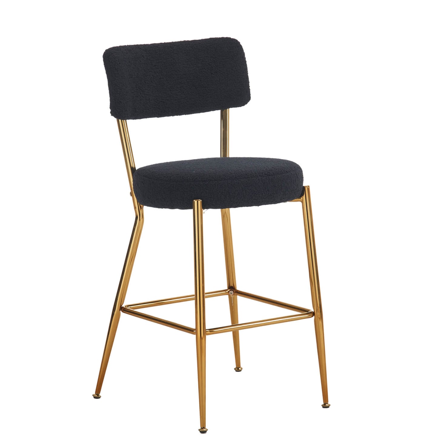 Set of 2 Modern Teddy Fabric Upholstered Bar Stools - Meissalivve