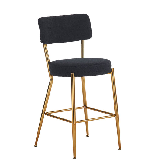 Set of 2 Modern Teddy Fabric Upholstered Bar Stools - Meissalivve