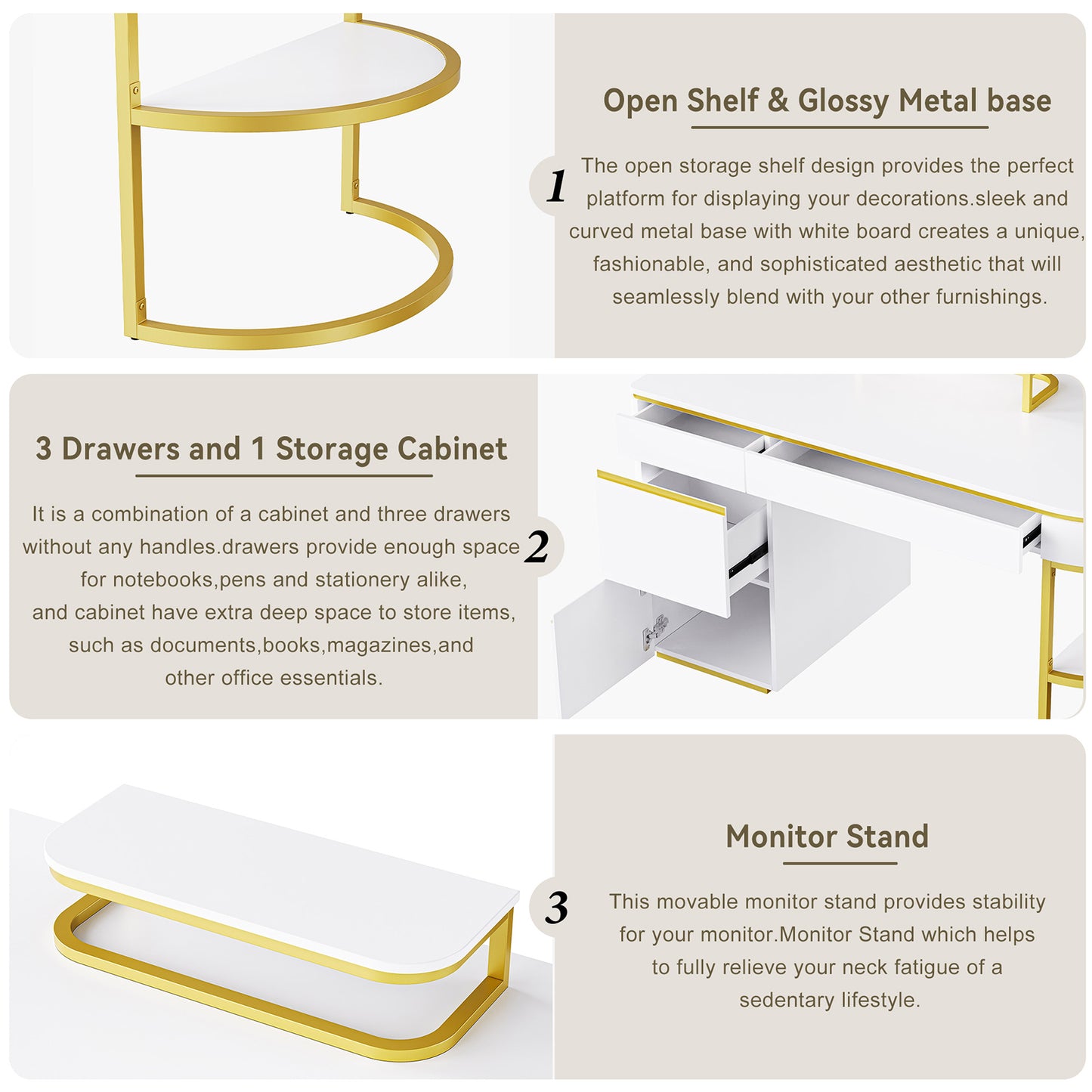 Modern 60'' Executive Desk and 74.8"Tall Corner Bookshelf Suite - Meissalivve