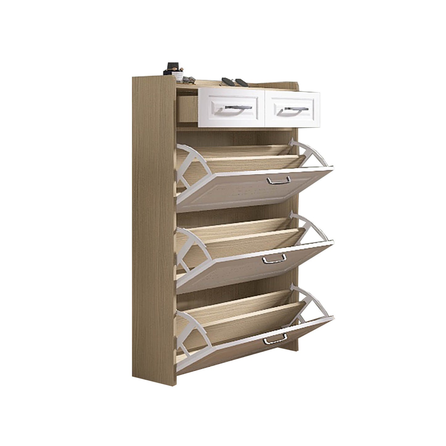 Shoe cabinet with 3 doors 2 drawers, large space for storage - Meissalivve