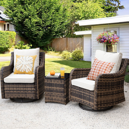 3 Pieces Patio Furniture Set, Wicker Patio Bistro Set  (YK-6002)