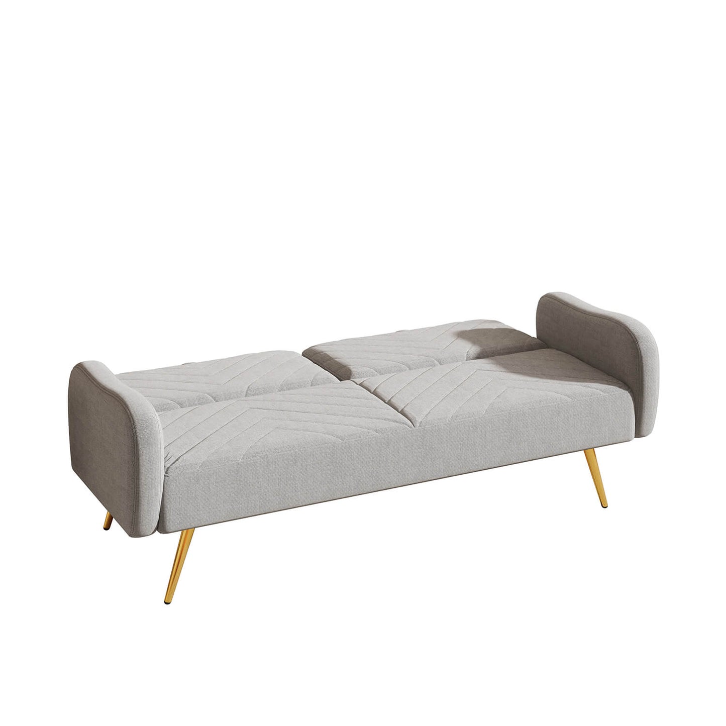 70.47" Pink Fabric Double Sofa with Split Backrest and Two Throw Pillows - Meissalivve