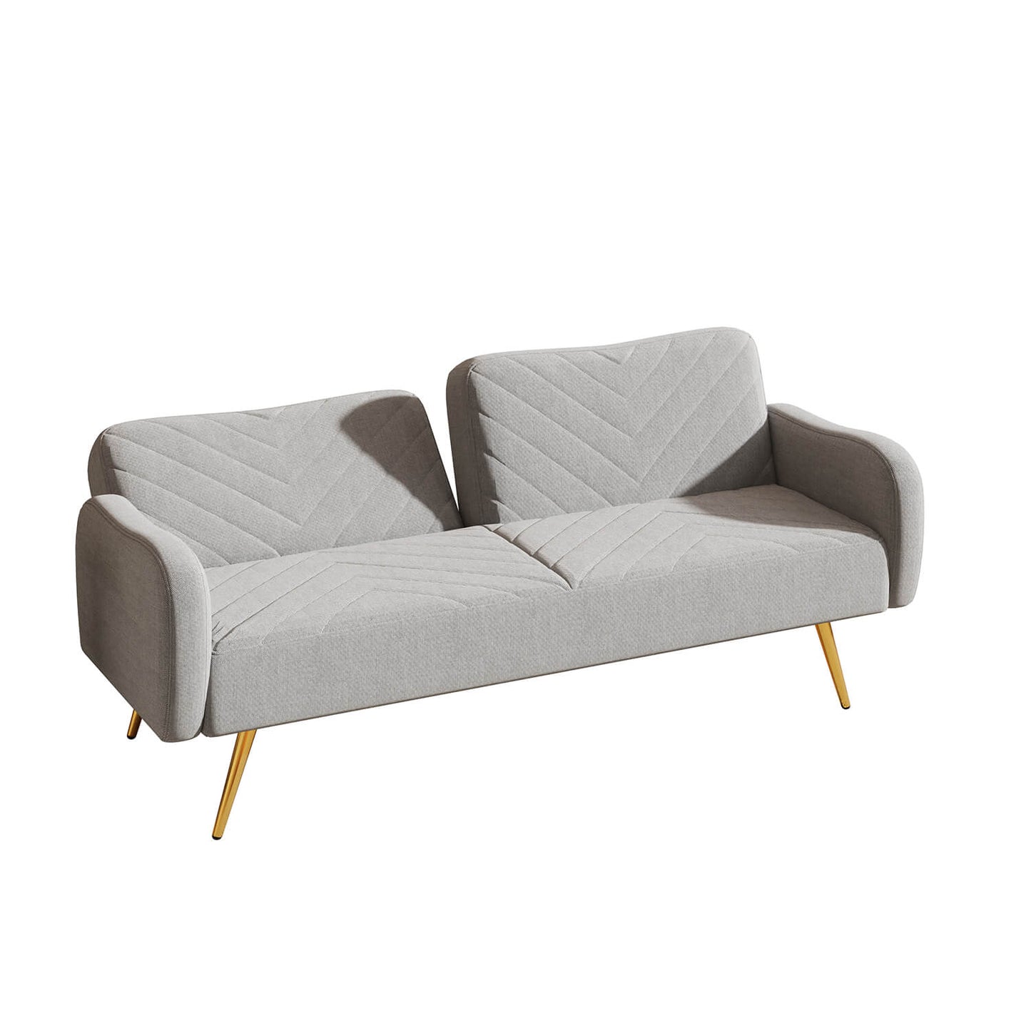 70.47" Pink Fabric Double Sofa with Split Backrest and Two Throw Pillows - Meissalivve