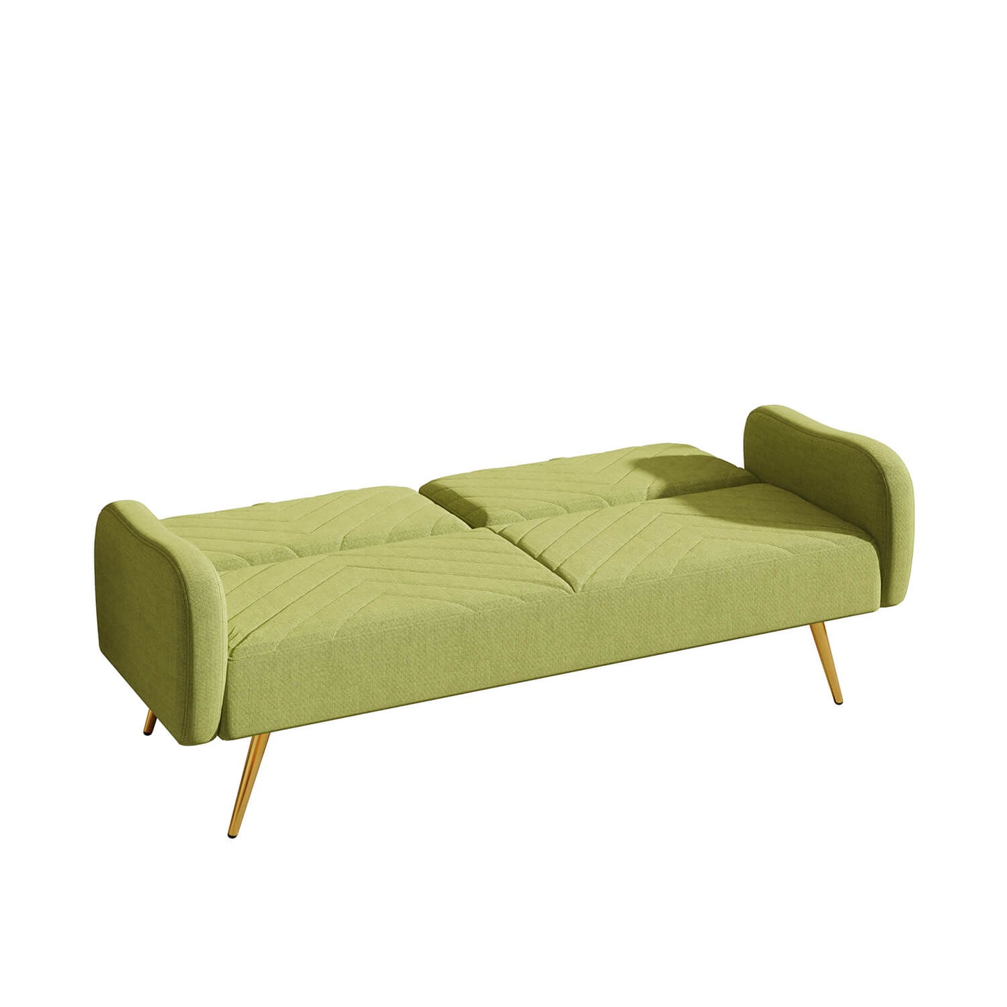 70.47" Pink Fabric Double Sofa with Split Backrest and Two Throw Pillows - Meissalivve