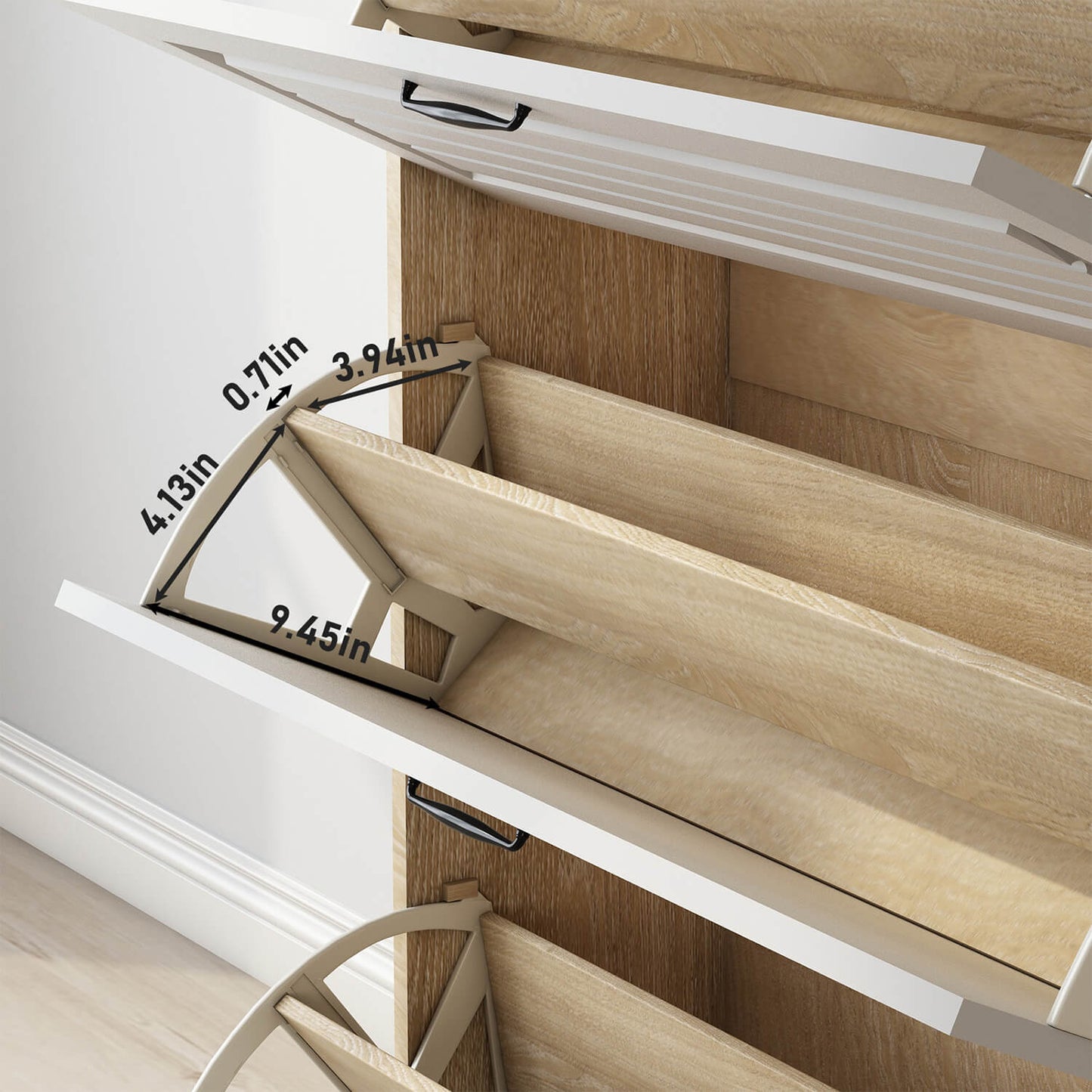 Shoe cabinet with 3 doors 2 drawers, large space for storage - Meissalivve