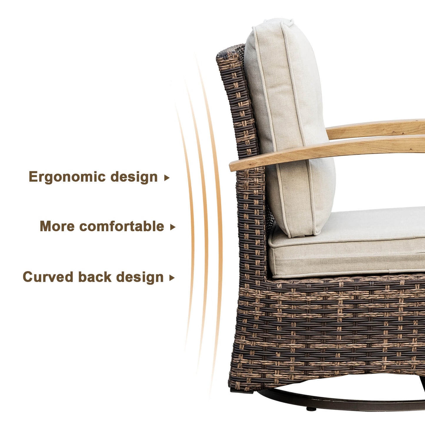6 Pieces Patio Furniture Sets, Outdoor Rattan Furniture Conversation Sets - Meissalivve