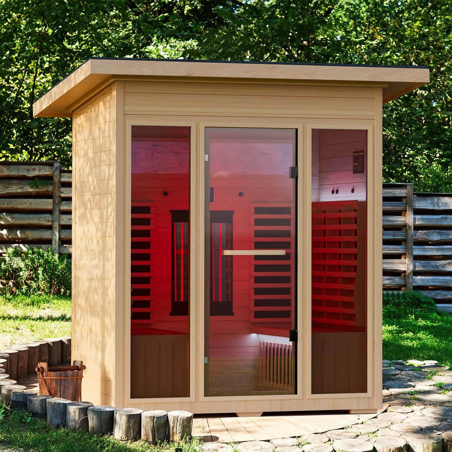 Full-Spectrum Infrared Outdoor Saunas for Home - YK8003