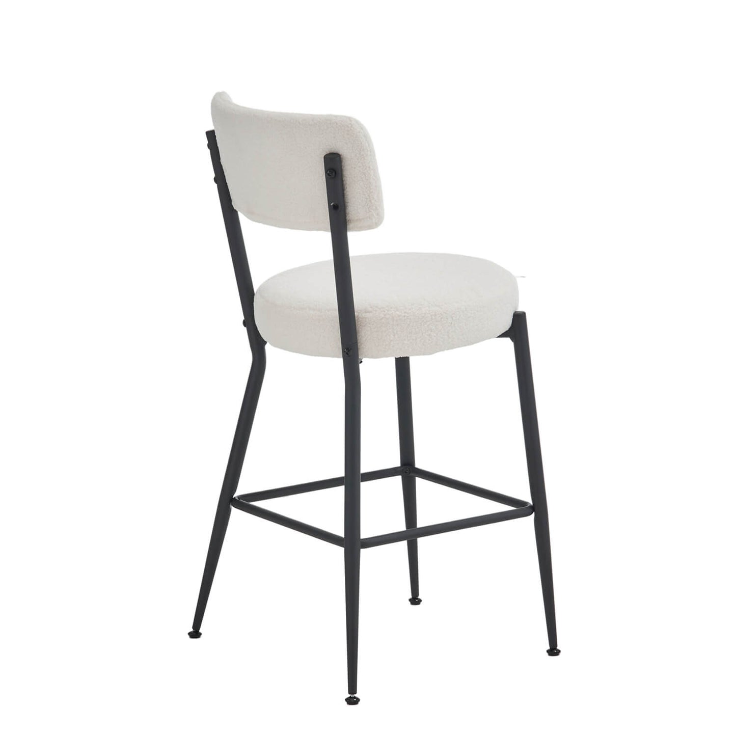 Set of 2 Modern Teddy Fabric Upholstered Bar Stools - Meissalivve