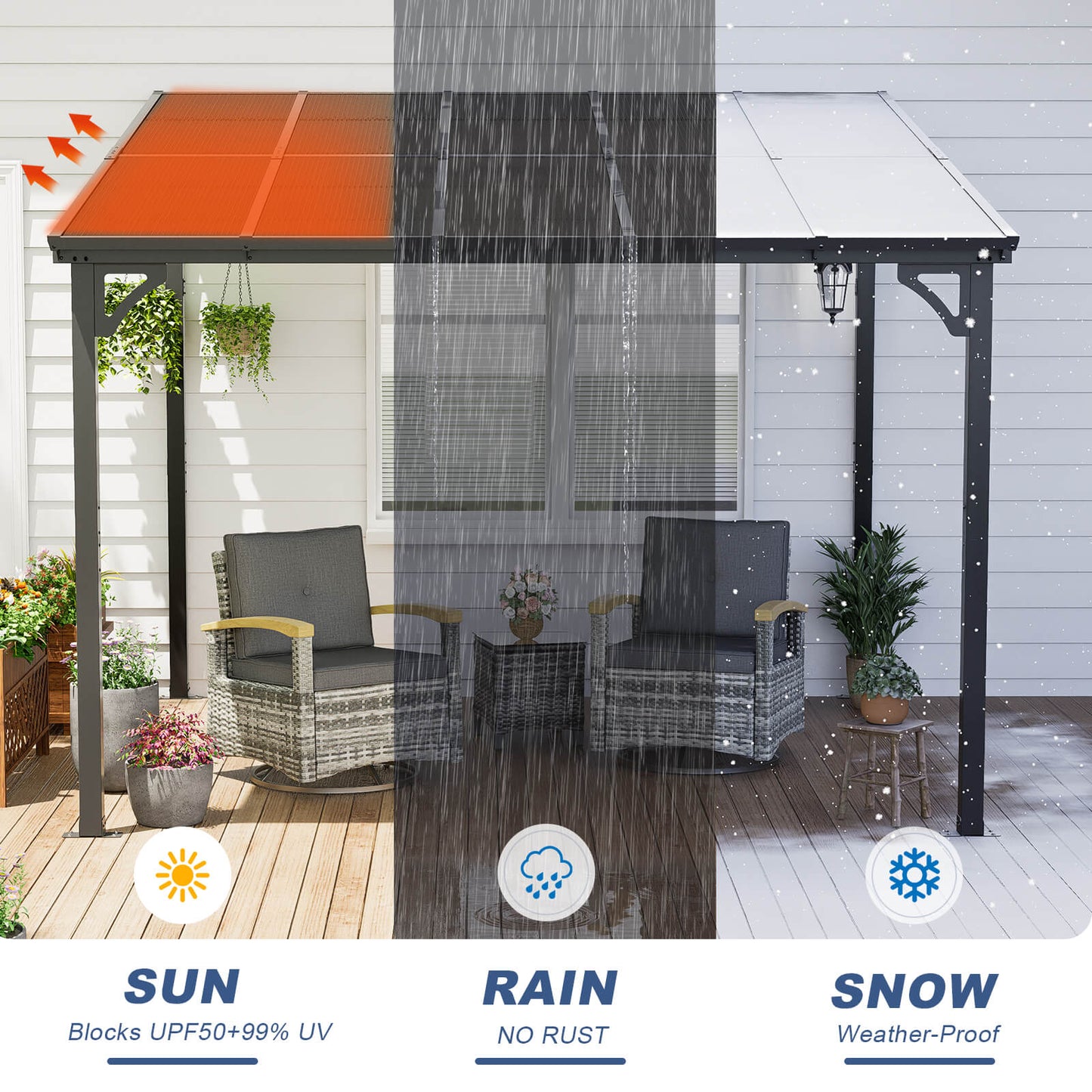 Wall Mounted Gazebo, Outdoor Patio Gazebo