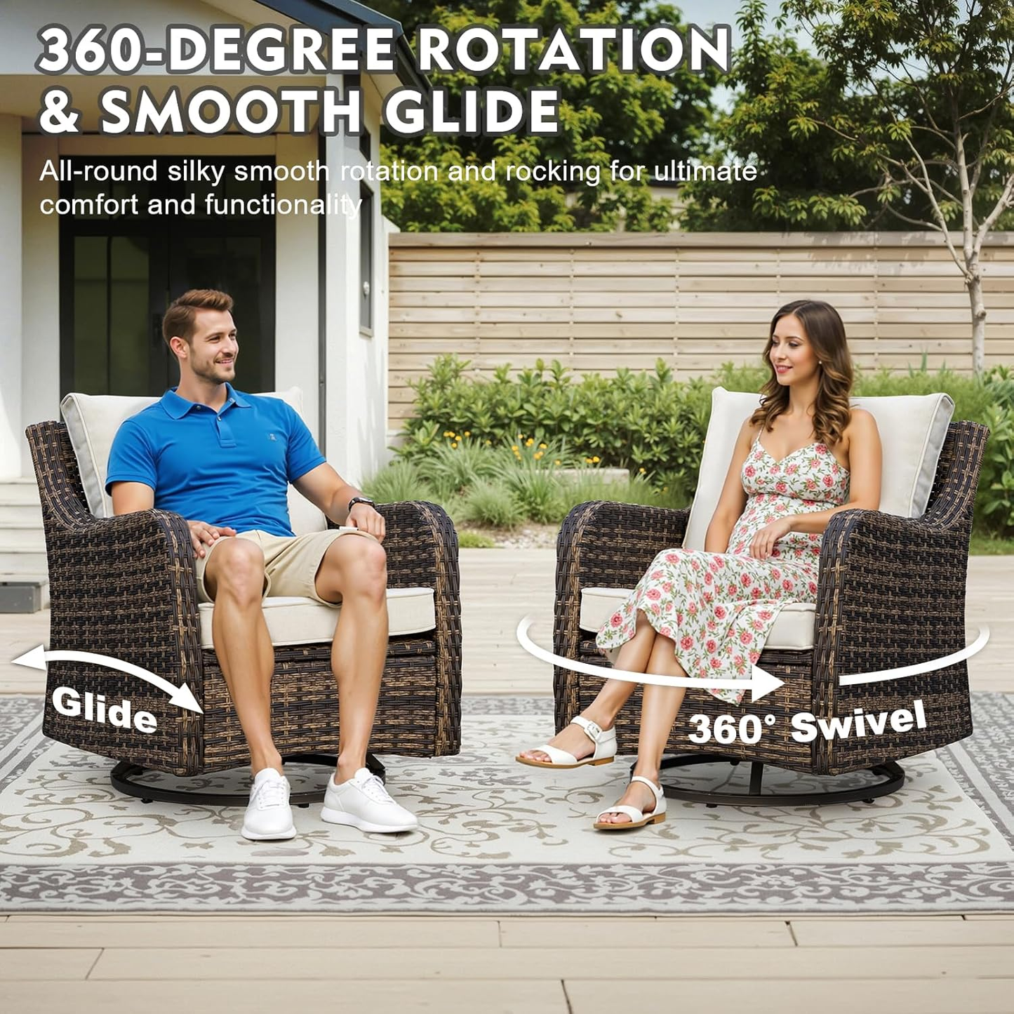 9 Pieces Patio Furniture Set With Fire Pit Table, Wicker Outdoor Conversation Sets(YK-6506)