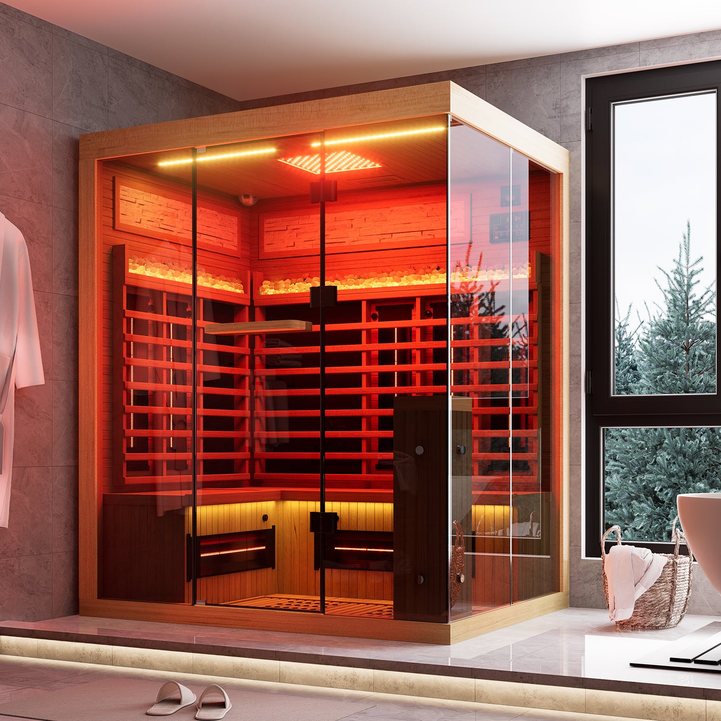 Full Spectrum Infrared Sauna Hemlock Home Sauna - YK8006