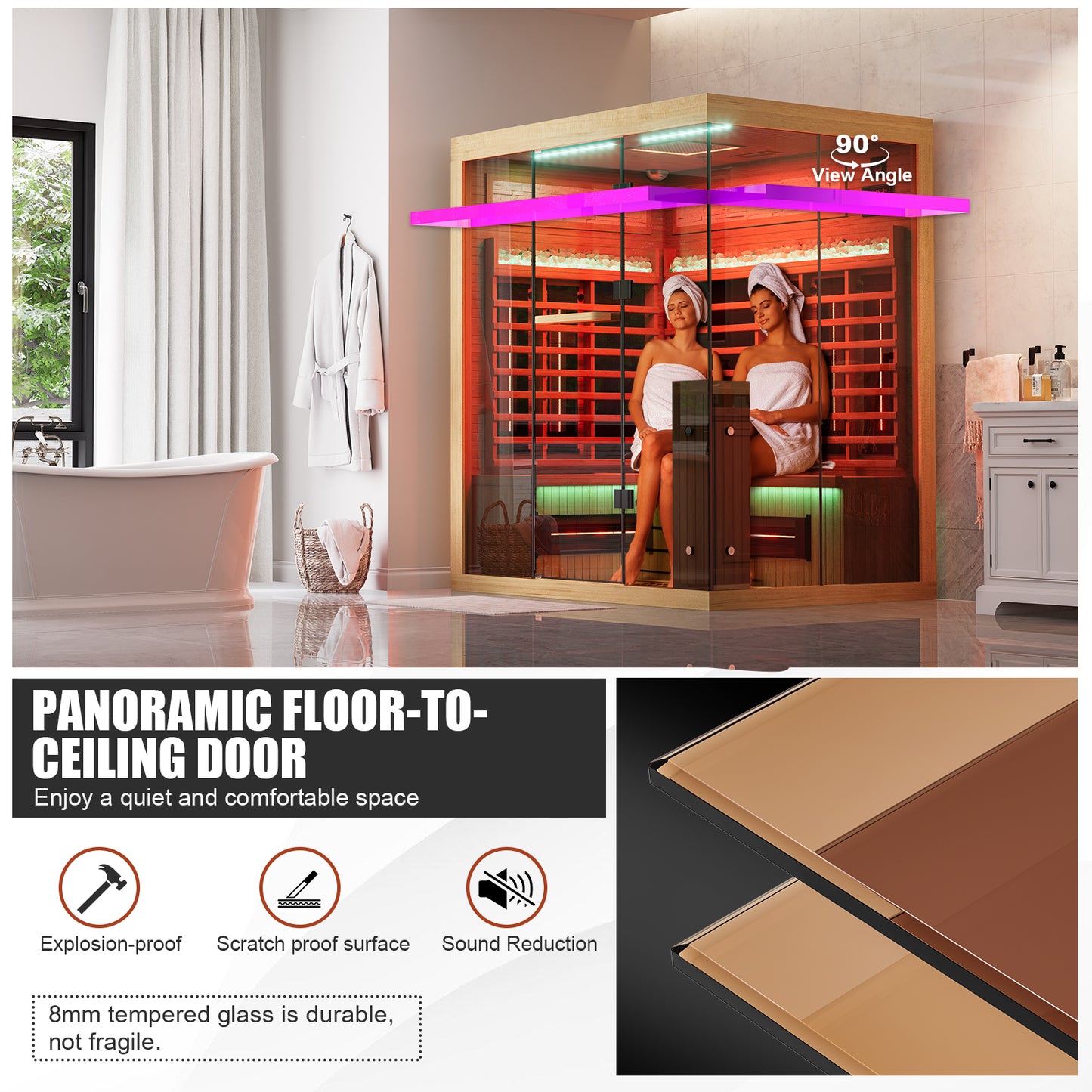 Full Spectrum Infrared Sauna Hemlock Home Sauna - YK8006