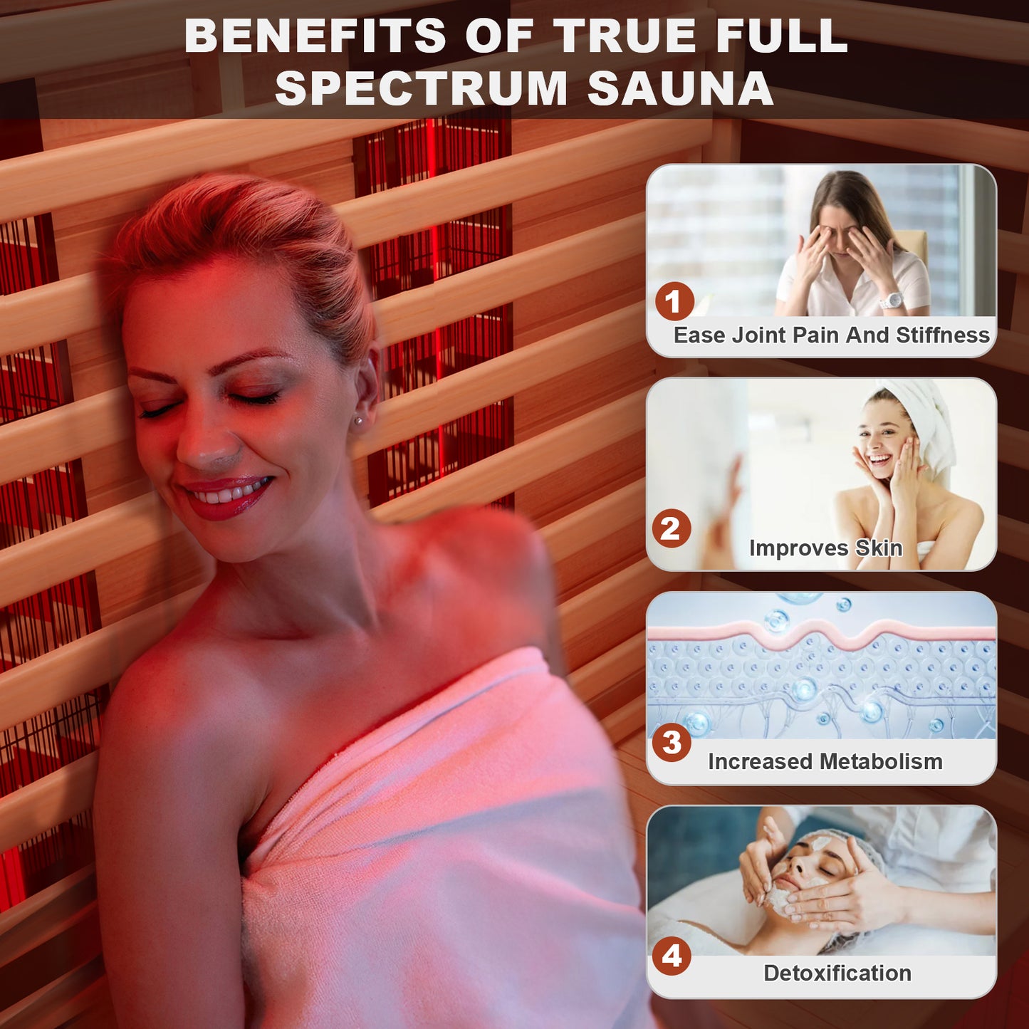 Full Spectrum Infrared Sauna Hemlock Home Sauna - YK8006