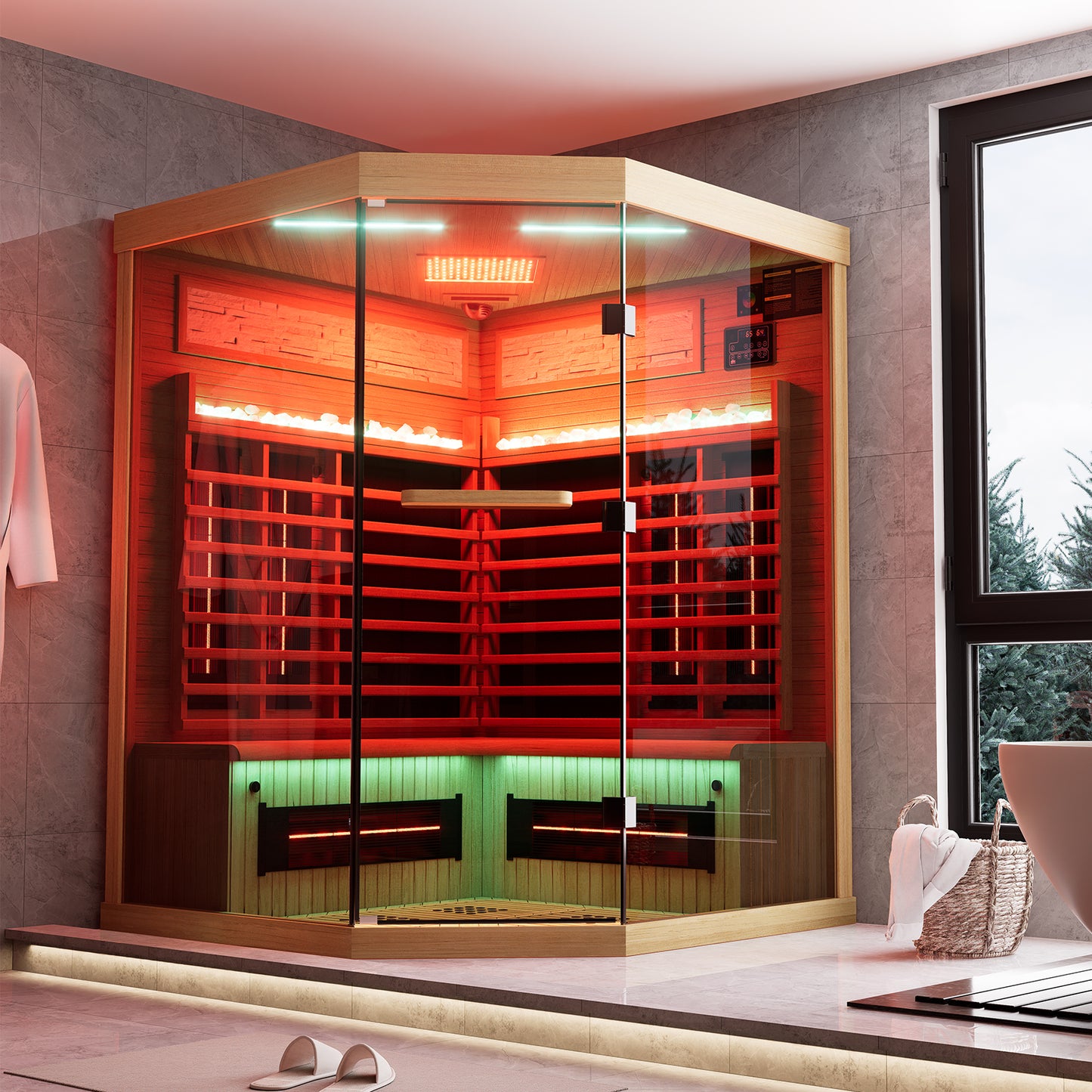 Full Spectrum Infrared Sauna Hemlock Home Sauna - YK8007