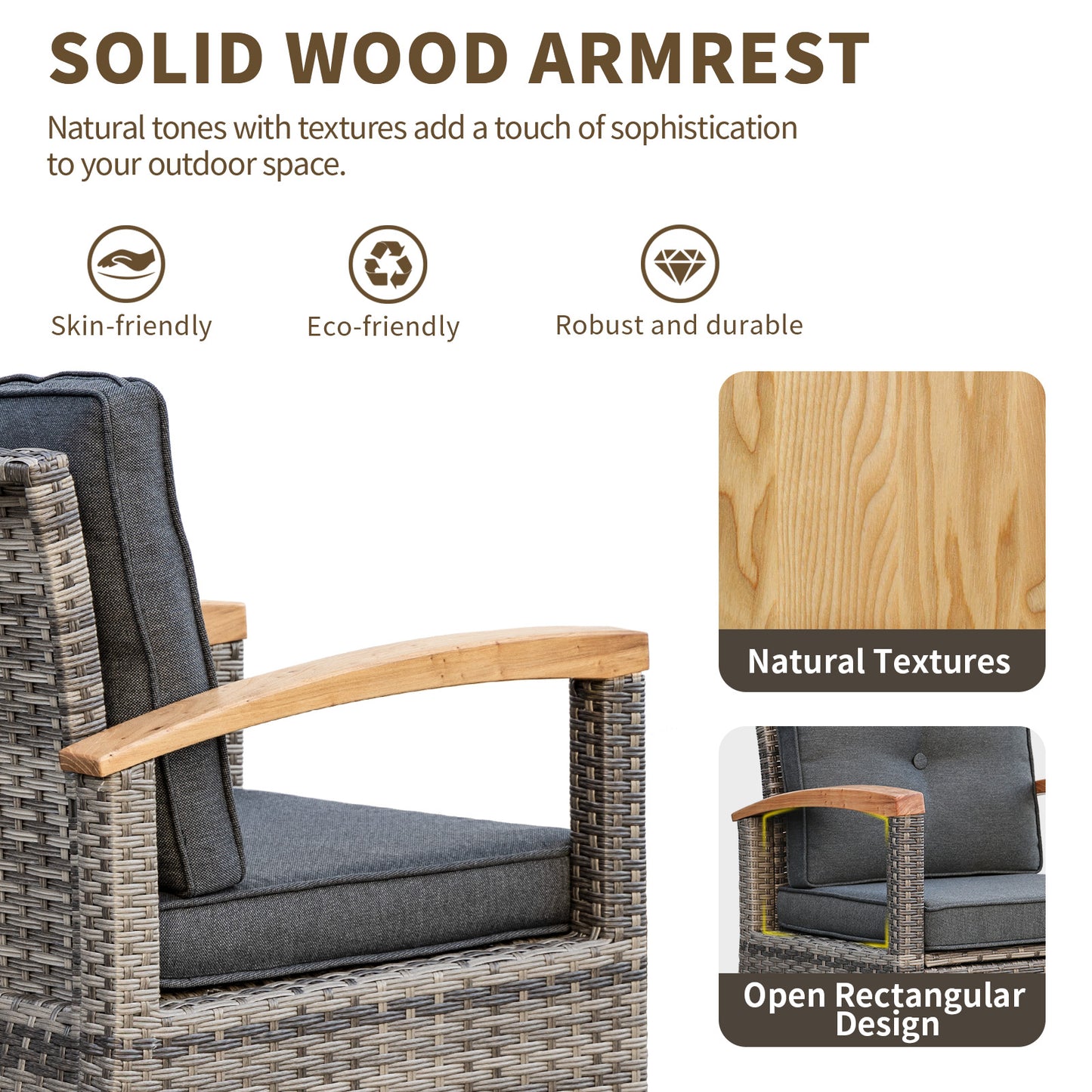 7/8 Pieces Patio Furniture Sets, Outdoor Rattan Furniture Conversation Sets (YK-6011)