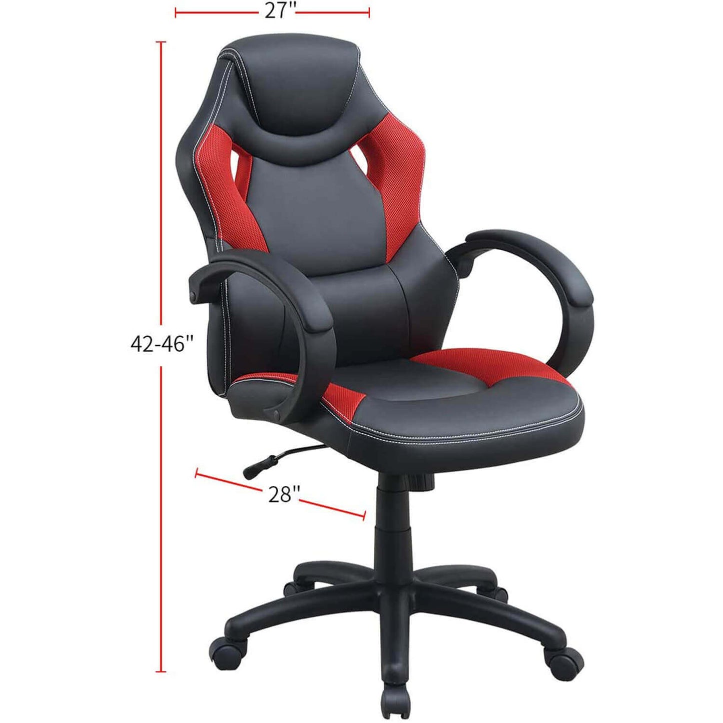 Office Chair Upholstered 1pc Cushioned Comfort Chair Relax Gaming - Meissalivve