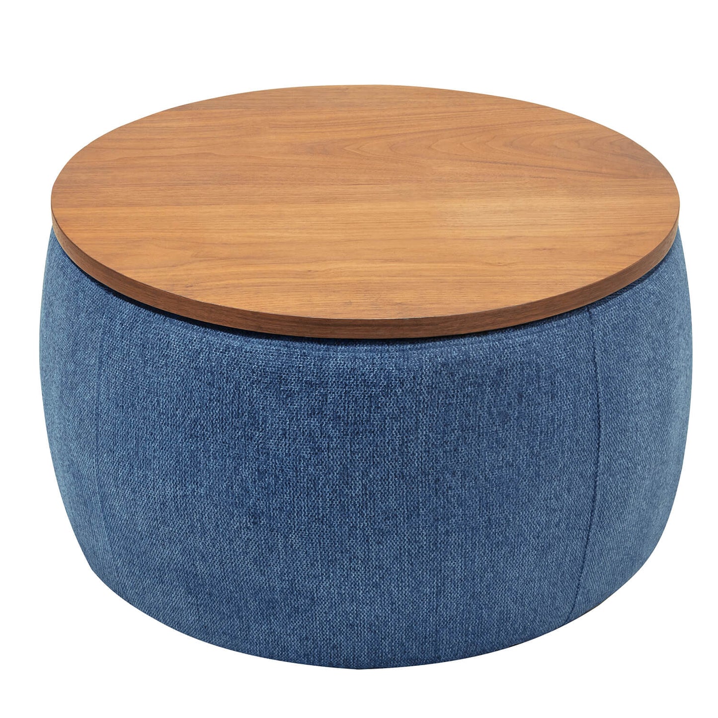 Round Storage Ottoman, 2 in 1 Function, Work as End table and Ottoman - Meissalivve