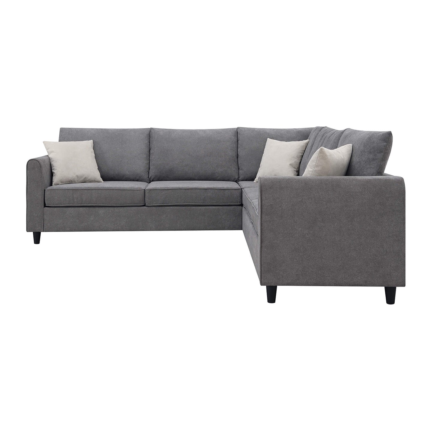 Modern Sectional Sofa with L Shape Furniture Couch and 3 Pillows - Meissalivve