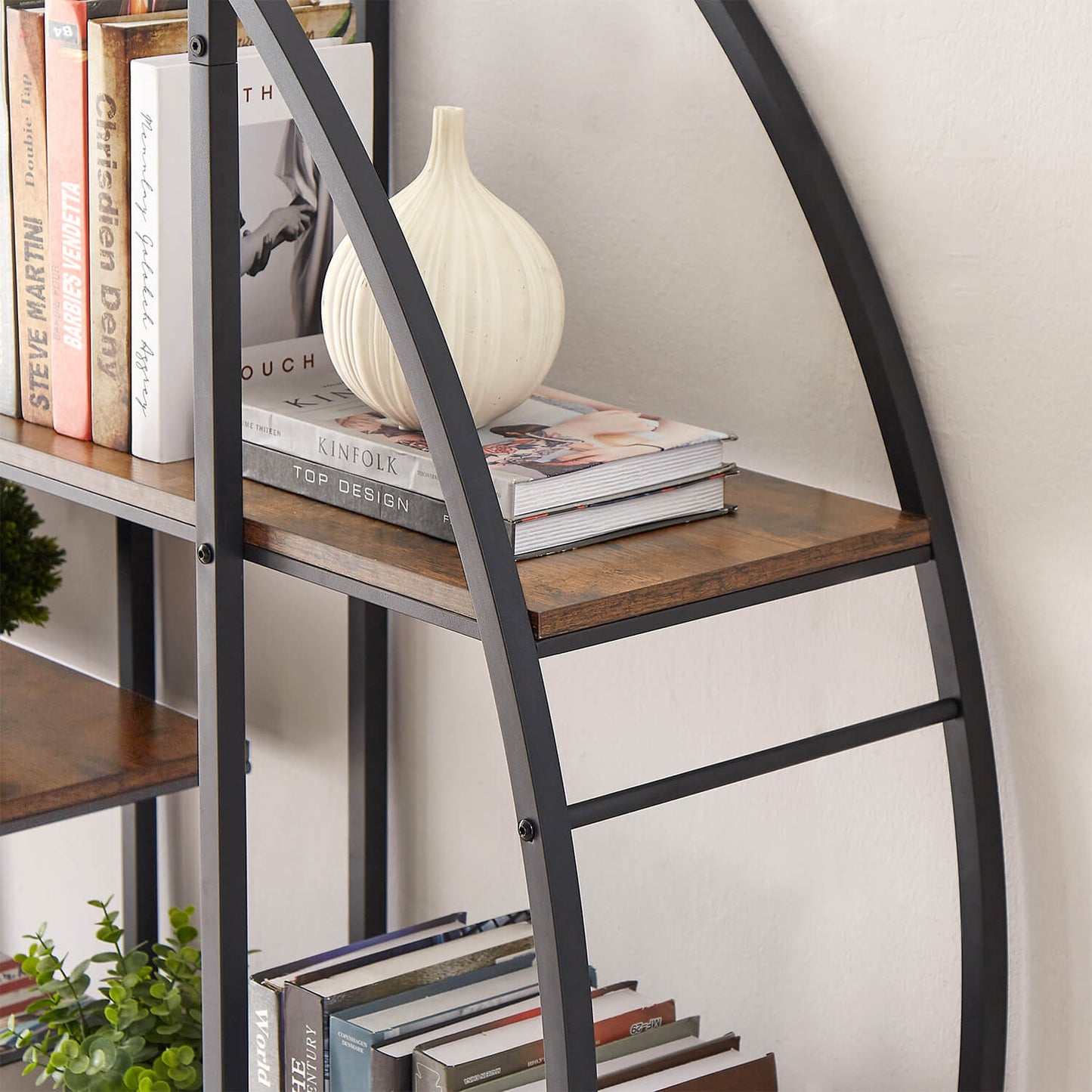 Round 5-Tier Metal Plant Stand bookcase storage rack, Display Stand. - Meissalivve