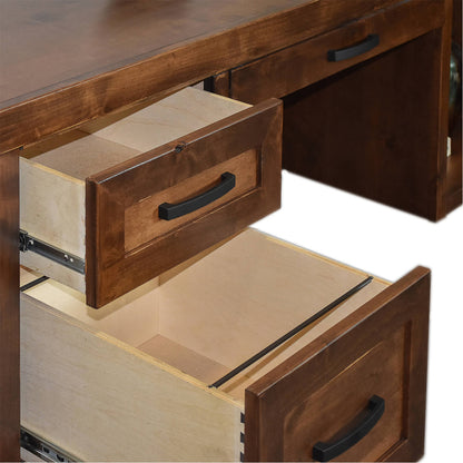 71 inch Executive Desk, No Assembly Required, Whiskey Finish - Meissalivve