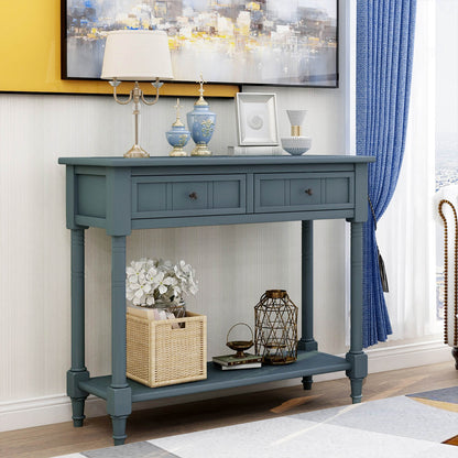 Series Console Table Traditional Design with Two Drawers and Bottom Shelf - Meissalivve