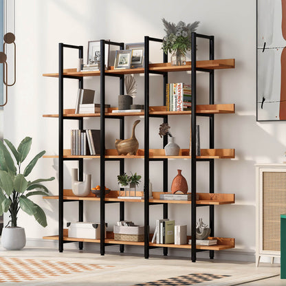 5 Tier Bookcase Home Office Open Bookshelf, MDF Board - Meissalivve