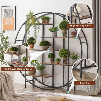 Round 5-Tier Metal Plant Stand bookcase storage rack, Display Stand. - Meissalivve