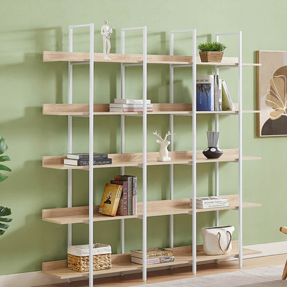 5 Tier Bookcase Home Office Open Bookshelf, MDF Board - Meissalivve