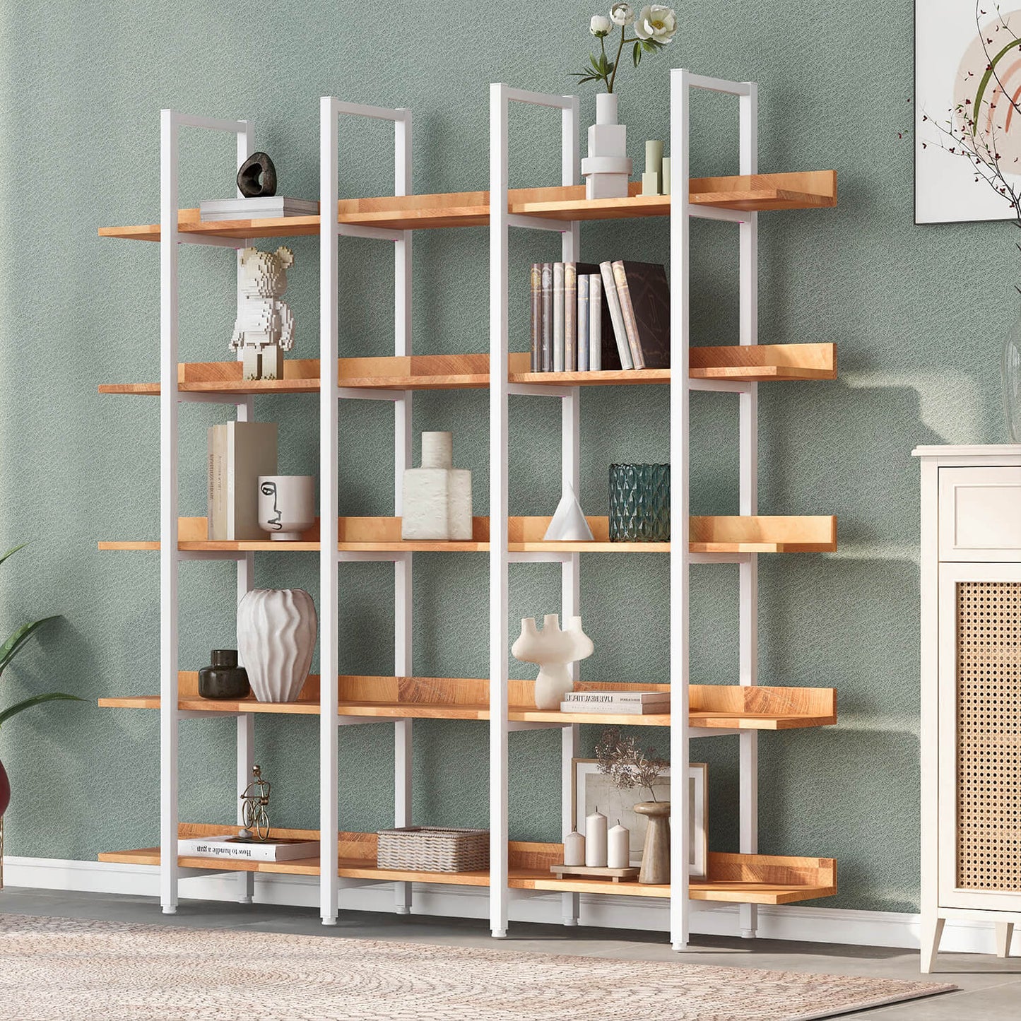 5 Tier Bookcase Home Office Open Bookshelf, MDF Board - Meissalivve