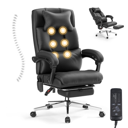 6-Point Massage Ergonomic Office Chair, 500lbs PU Executive Computer Chair