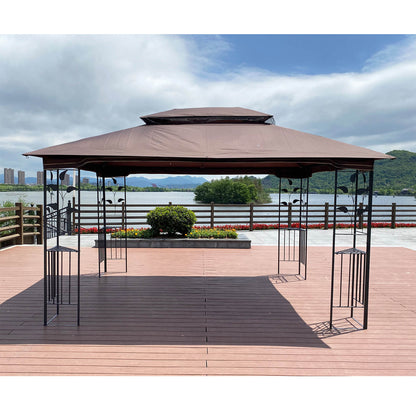 13x10 Outdoor Patio Gazebo Canopy Tent With Ventilated Double Roof And Mosquito net - Meissalivve