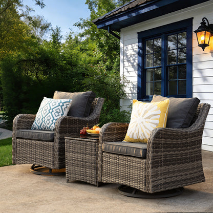 3 Pieces Patio Furniture Set, Wicker Patio Bistro Set  (YK-6013-B5)