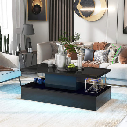 Coffee Table Cocktail Table Modern Industrial Design with LED lighting - Meissalivve