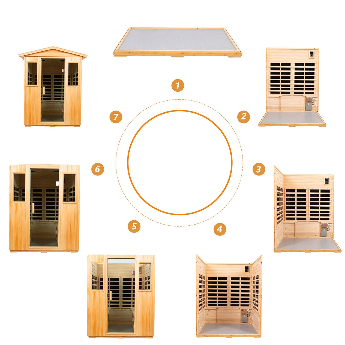 Four person Basswood Far-infrared outdoor sauna room - Meissalivve