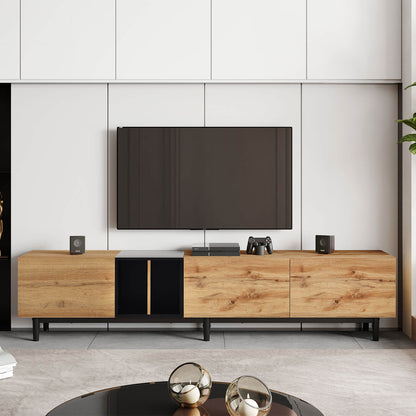 Modern TV Stand for 80'' TV, Media Console Table with Large Storage Cabinet - Meissalivve