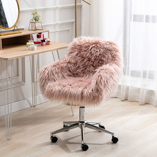 Fluffy Modern Faux Fur Office Chair Accent Chair - Meissalivve