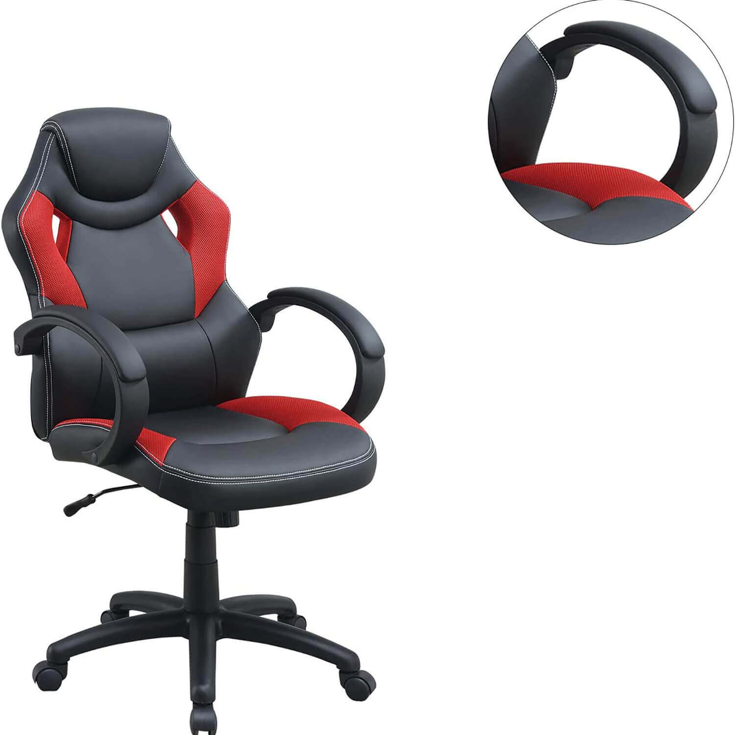 Office Chair Upholstered 1pc Cushioned Comfort Chair Relax Gaming - Meissalivve