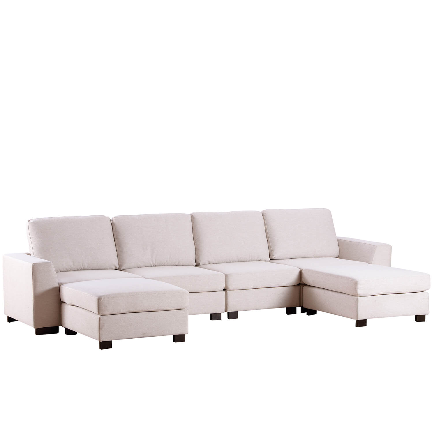 3 Pieces U shaped Sofa with Removable Ottomans - Meissalivve