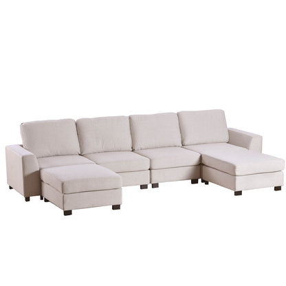 3 Pieces U shaped Sofa with Removable Ottomans - Meissalivve