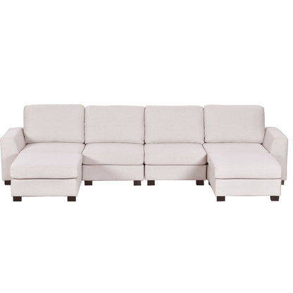 3 Pieces U shaped Sofa with Removable Ottomans - Meissalivve