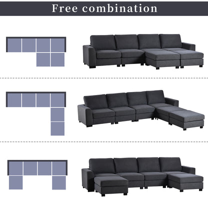 3 Pieces U shaped Sofa with Removable Ottomans - Meissalivve