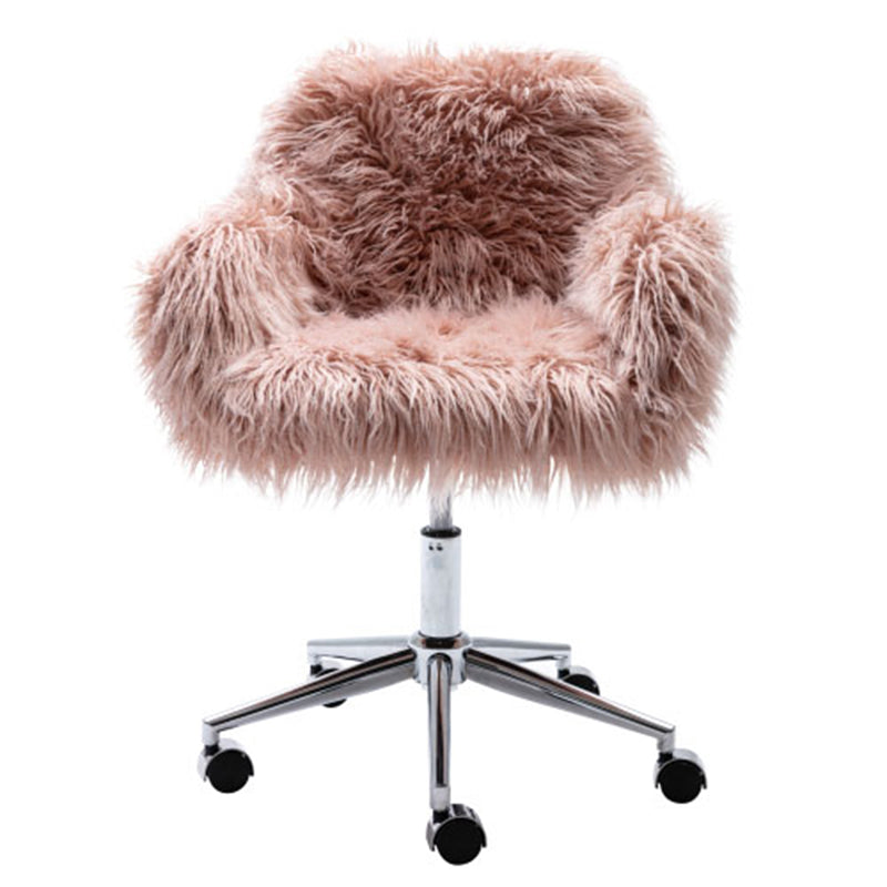 Fluffy Modern Faux Fur Office Chair Accent Chair - Meissalivve