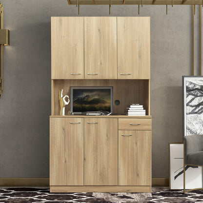 70.87" Tall Wardrobe& Kitchen Cabinet with 6-Doors - Meissalivve