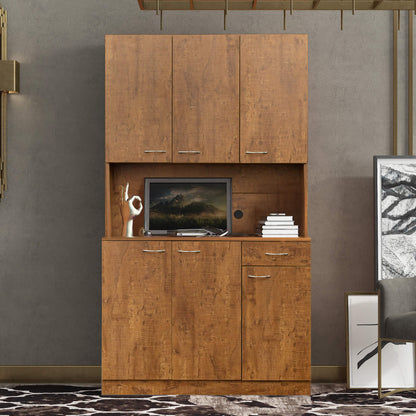 70.87" Tall Wardrobe& Kitchen Cabinet with 6-Doors - Meissalivve