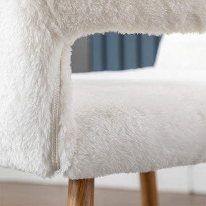 Modern Faux Fur Simple Leisure Office Chair Dining Chair - Meissalivve