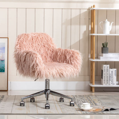 Fluffy Modern Faux Fur Office Chair Accent Chair - Meissalivve