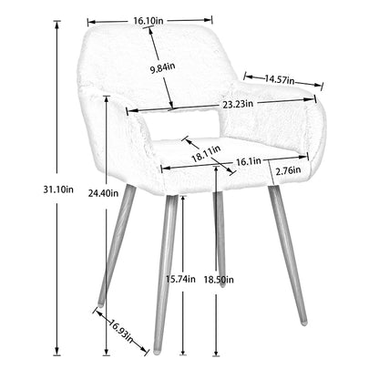 Modern Faux Fur Simple Leisure Office Chair Dining Chair - Meissalivve